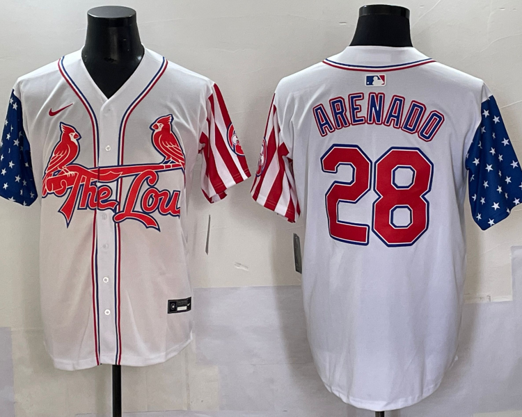 Men's St. Louis Cardinals Nolan Arenado #28 White Jersey