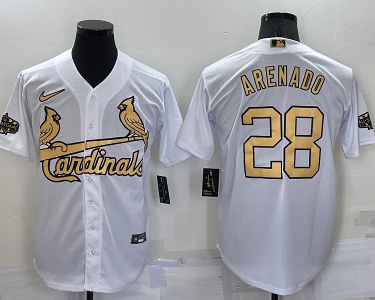 Men's St. Louis Cardinals Nolan Arenado #28 White Stitched Jersey