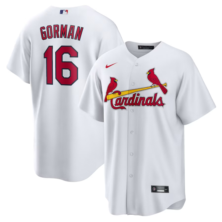 Men's St. Louis Cardinals Nolan Gorman #16 White Home Jersey