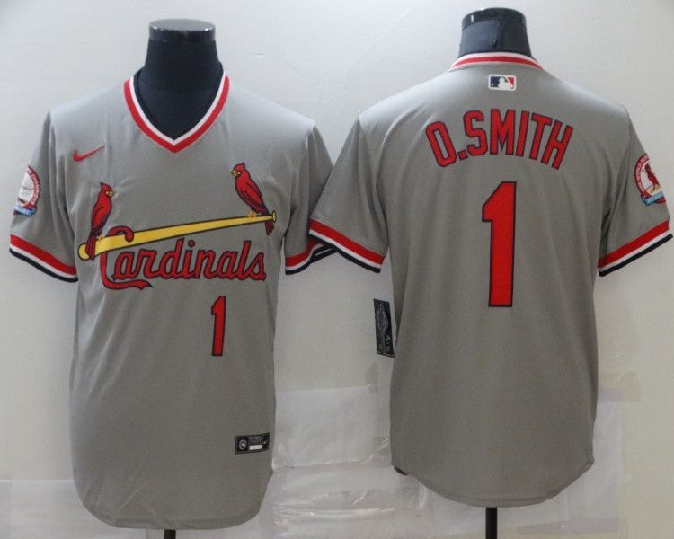 Men's St. Louis Cardinals Ozzie Smith #1 Gray Jersey