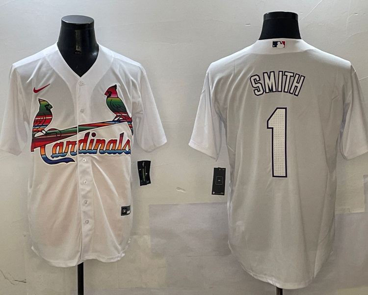 Men's St. Louis Cardinals Ozzie Smith #1 White Jersey