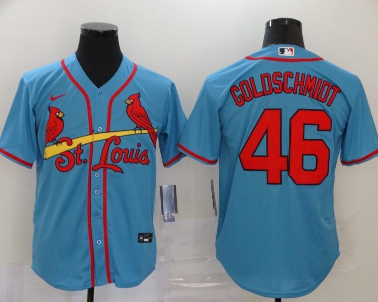 Men's St. Louis Cardinals Paul Goldschmidt #46 Blue Baseball Jersey