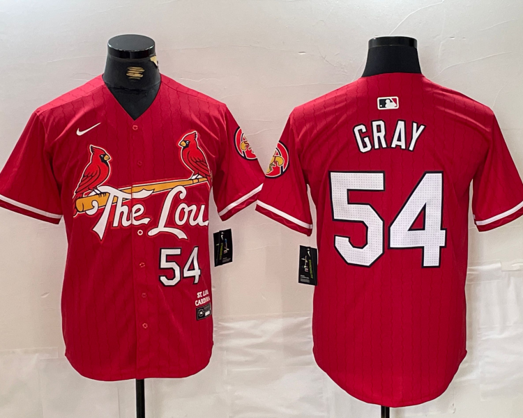 Men's St. Louis Cardinals Sonny Gray #54 Red 2024 City Connect Limited Jersey