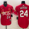 Men's St. Louis Cardinals Whitey Herzog #24 Red 2024 City Connect Limited Jersey