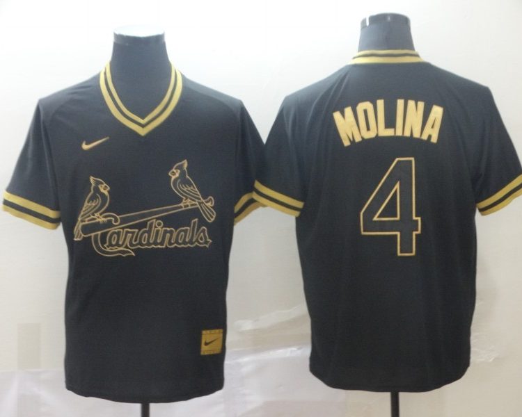 Men's St. Louis Cardinals Yadier Molina #4 Black Jersey