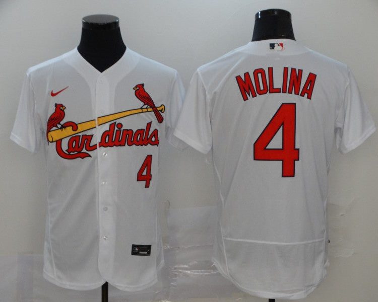 Men's St. Louis Cardinals Yadier Molina #4 White Baseball Jersey