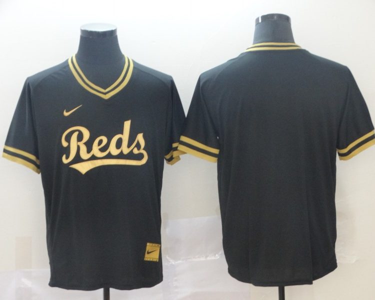 Men's Cincinnati Reds Black Blank Jersey