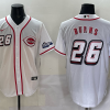 Men's Cincinnati Reds Chase Burns #26 White 2025 MLB Speedway Classic Home Jersey