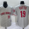 Men's Cincinnati Reds Joey Votto #19 Gray Limited Jersey