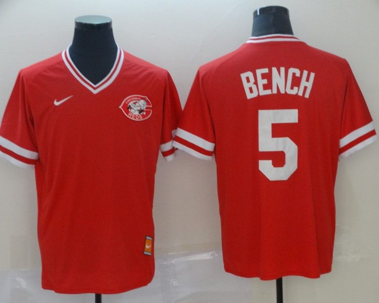 Men's Cincinnati Reds Johnny Bench #5 Red Jersey