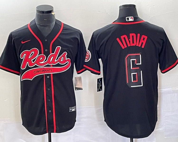 Men's Cincinnati Reds Jonathan India #6 Black Jersey Joint Edition
