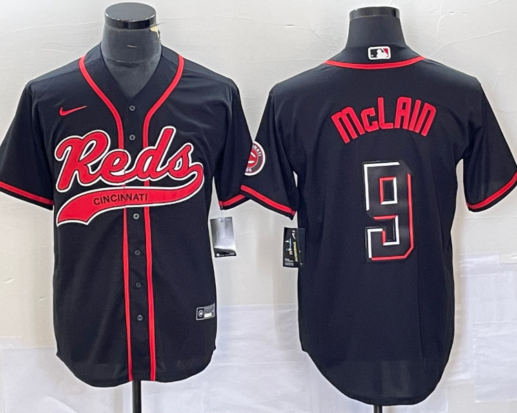 Men's Cincinnati Reds Matt McLain #9 Black Jersey Joint Edition