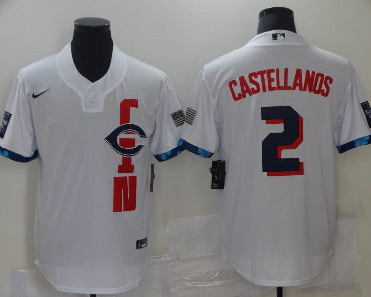 Men's Cincinnati Reds Nicholas Castellanos #2 White Baseball Jersey