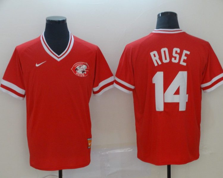 Men's Cincinnati Reds Pete Rose #14 Red Stitched Jersey