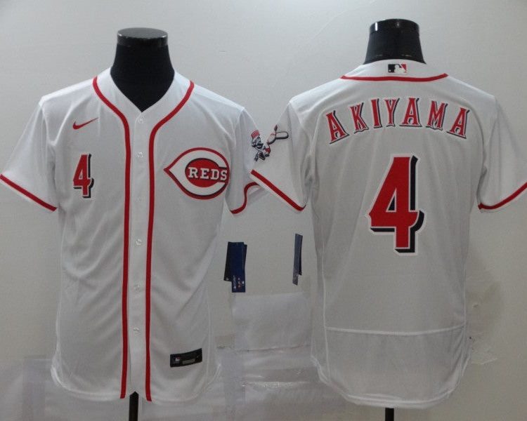 Men's Cincinnati Reds Shogo Akiyama #4 White Baseball Jersey