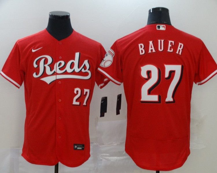 Men's Cincinnati Reds Trevor Bauer #27 Red Baseball Jersey