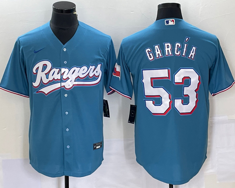 Men's Texas Rangers Adolis Garcia #53 Blue Jersey