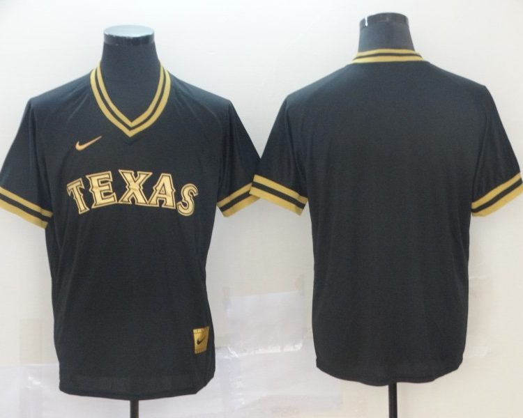 Men's Texas Rangers Black Blank Jersey