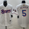 Men's Texas Rangers Corey Seager #5 White Home Jersey