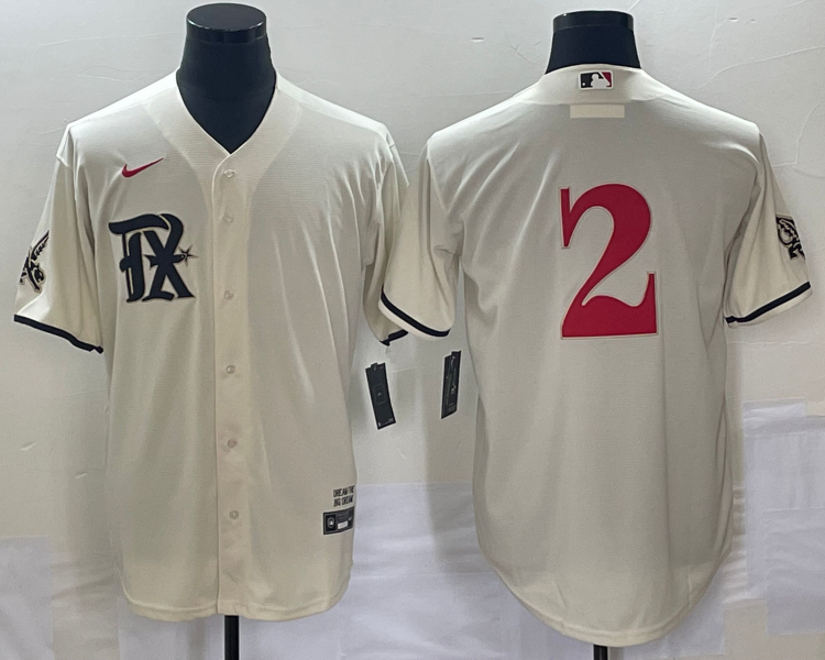 Men's Texas Rangers Marcus Semien #2 Cream 2023 City Connect Jersey