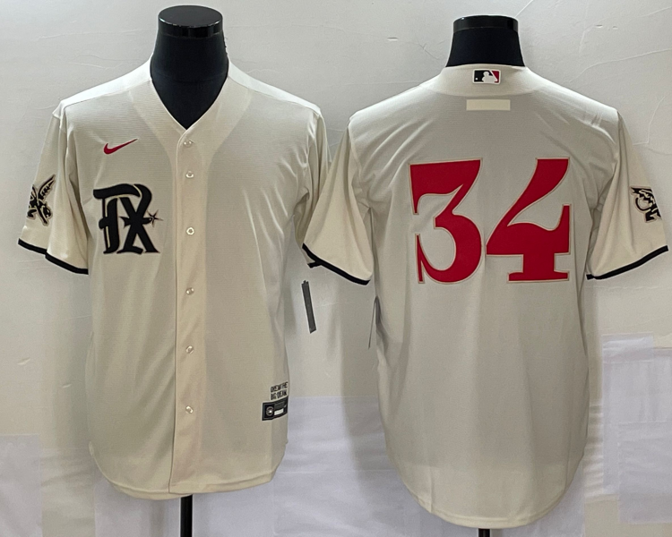 Men's Texas Rangers Nolan Ryan #34 Cream 2023 City Connect Jersey