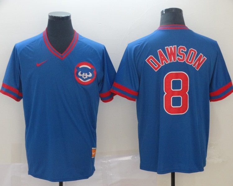 Men's Chicago Cubs Andre Dawson #8 Blue Baseball Jersey