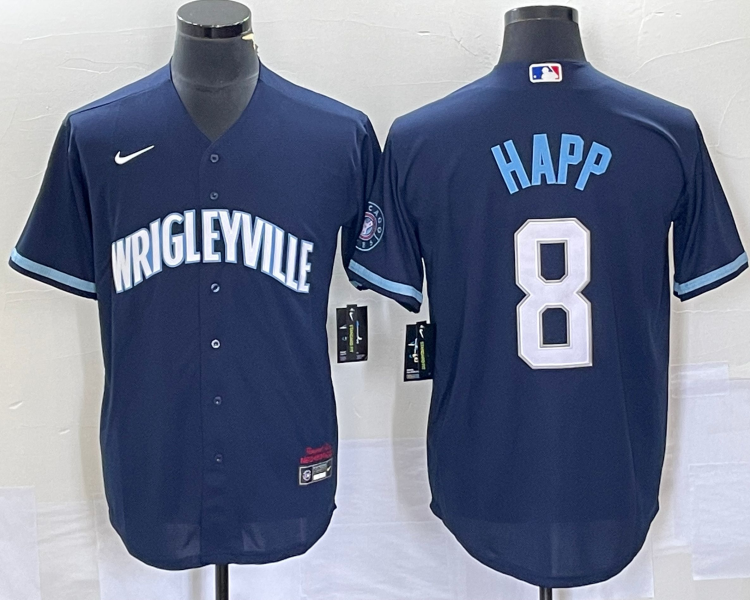 Men's Chicago Cubs Andre Dawson #8 Navy City Connect Jersey