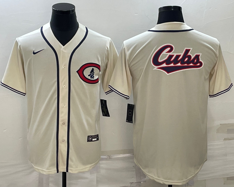 Men's Chicago Cubs Beige Alternate Team Jersey