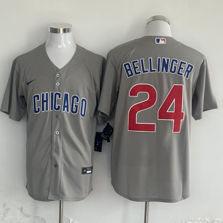 Men's Chicago Cubs Cody Bellinger #24 Gray Jersey