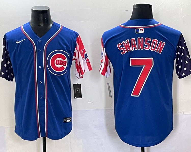 Men's Chicago Cubs Dansby Swanson #7 Royal Jersey