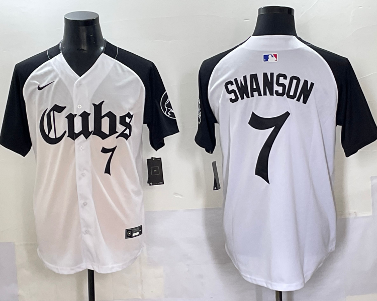 Men's Chicago Cubs Dansby Swanson #7 White Jersey
