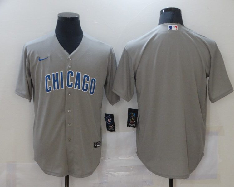 Men's Chicago Cubs Gray Road Authentic Team Blank Jersey