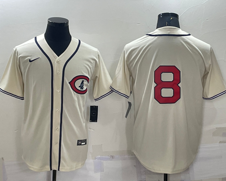 Men's Chicago Cubs Ian Happ #8 Cream Name Jersey