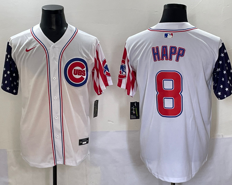 Men's Chicago Cubs Ian Happ #8 White Limited Jersey