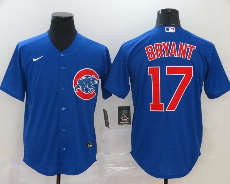 Men's Chicago Cubs Kris Bryant #17 Blue Baseball Jersey