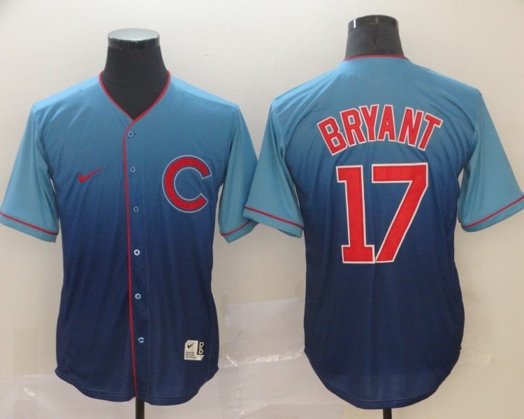 Men's Chicago Cubs Kris Bryant #17 Blue Jersey