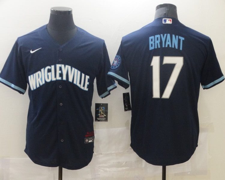 Men's Chicago Cubs Kris Bryant #17 Navy Jersey