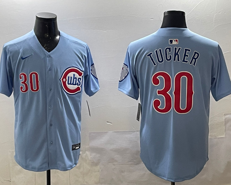 Men's Chicago Cubs Kyle Tucker #30 Baby Blue 2nd Alternate Limited Jersey
