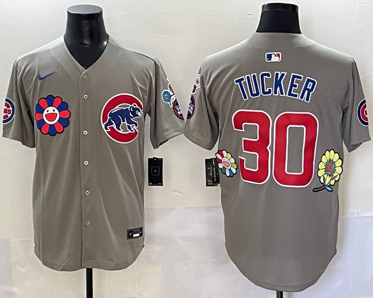 Men's Chicago Cubs Kyle Tucker #30 Gray Limited Jersey
