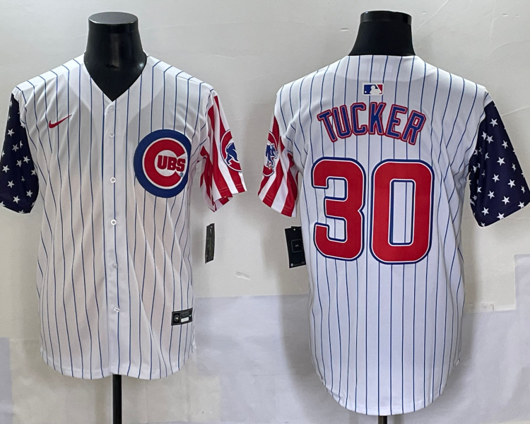 Men's Chicago Cubs Kyle Tucker #30 White Jersey