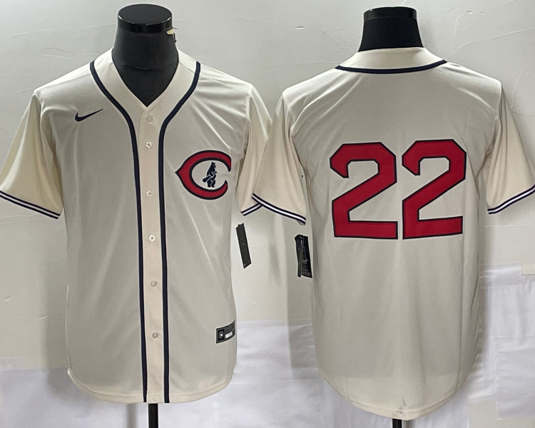 Men's Chicago Cubs Mark Prior #22 Cream Name Jersey