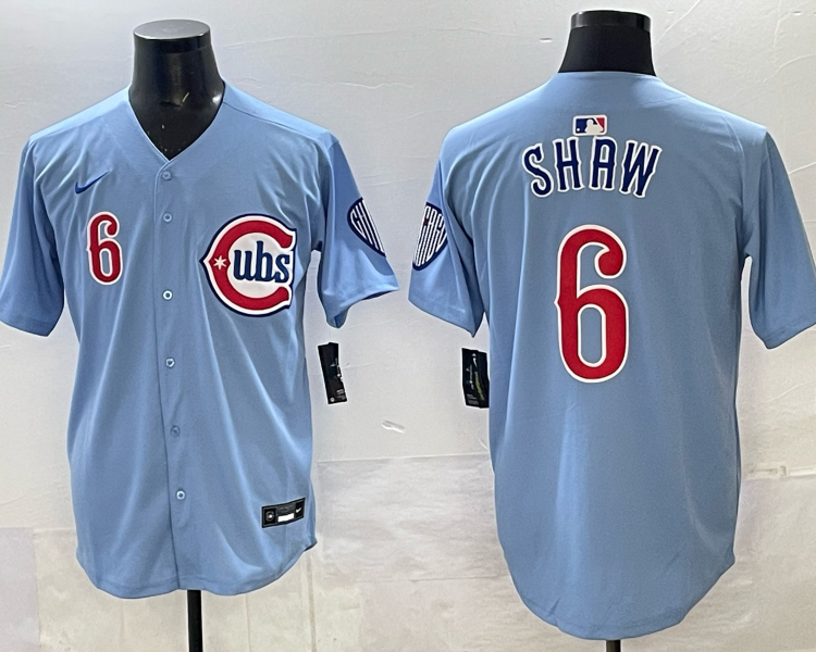 Men's Chicago Cubs Matt Shaw #6 Light Blue Alternate Limited Jersey
