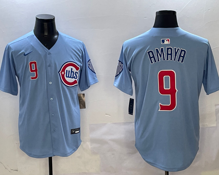 Men's Chicago Cubs Miguel Amaya #9 Light Blue 2nd Alternate Limited Jersey