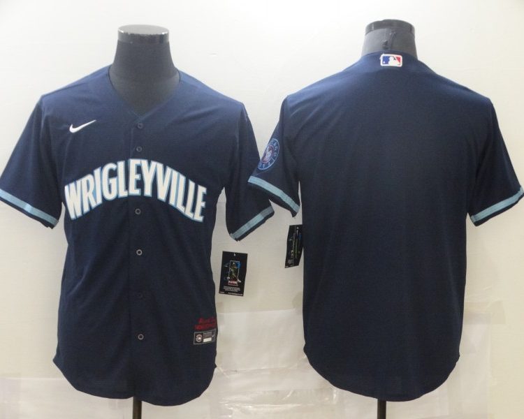 Men's Chicago Cubs Navy City Connect Blank Jersey