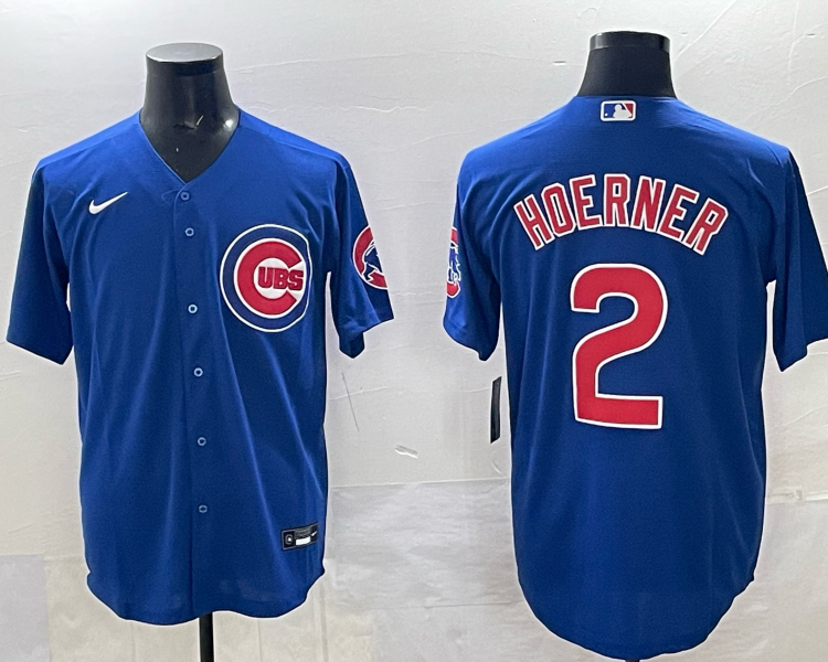 Men's Chicago Cubs Nico Hoerner #2 Royal Limited Jersey