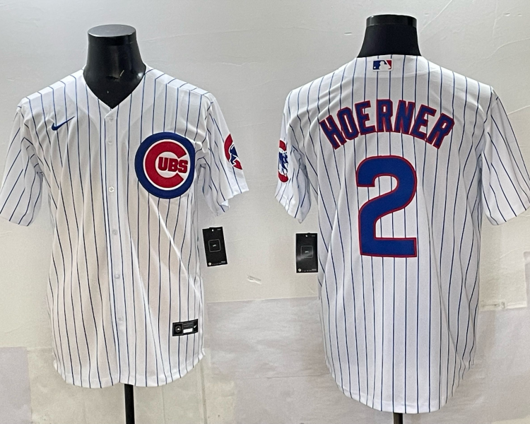 Men's Chicago Cubs Nico Hoerner #2 White Home Limited Jersey