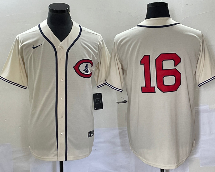 Men's Chicago Cubs Patrick Wisdom #16 Cream Name Jersey