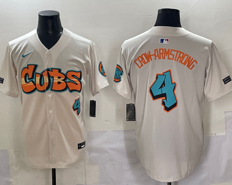 Men's Chicago Cubs Pete Crow-Armstrong #4 Cream Jersey