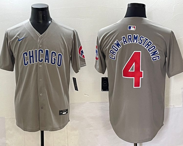Men's Chicago Cubs Pete Crow-Armstrong #4 Gray Jersey