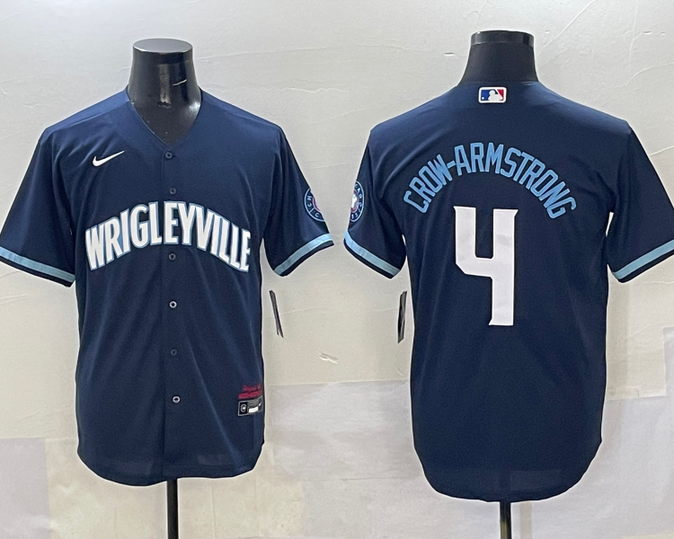 Men's Chicago Cubs Pete Crow-Armstrong #4 Navy City Connect Limited Jersey